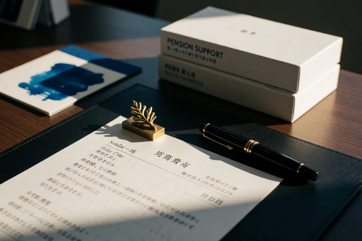 背景：整理された事務机